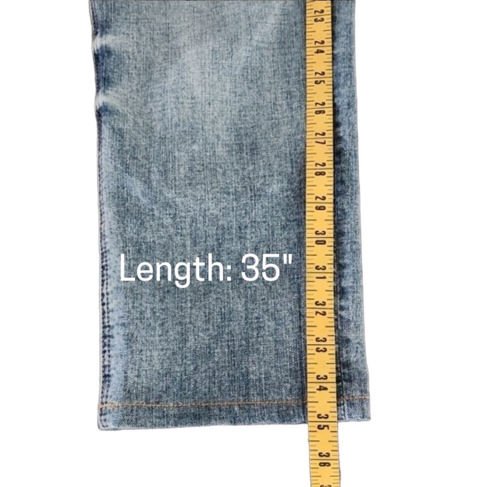 OLD NAVY Boyfriend Straight Ankle Cropped Jeans 36x25 Size 12 Ripped Distressed - Picture 14 of 16
